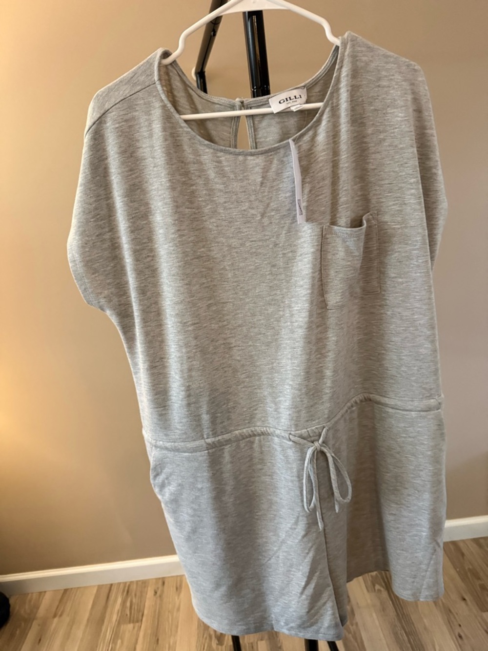 Gilli Heather Gray Casual Scoop Neck Tunic